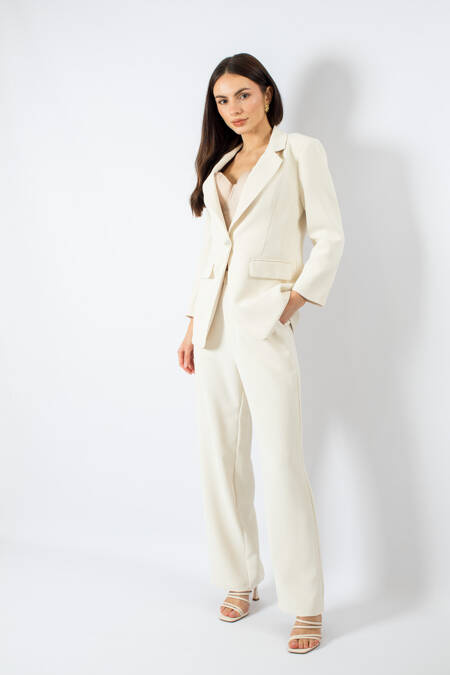 Proste spodnie z wysokim stanem