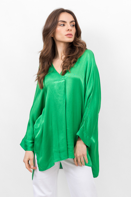 Bluzka o luźnym kroju z tkaniny satynowej
